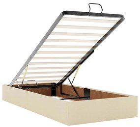 Ottomán ágykeret matrac nélkül krém 90x200 cm szövet