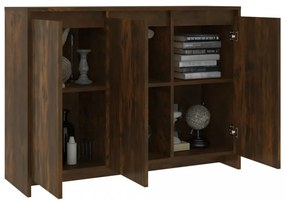 füstös tölgy színű szerelt fa tálalószekrény 102 x 33 x 75 cm