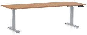 Állítható magasságú asztal OfficeTech D, 200 x 80 cm, szürke alap, bükkfa