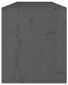 szürke tömör fenyőfa faliszekrény 100 x 30 x 35 cm