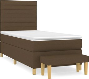 vidaXL sötétbarna szövet rugós ágy matraccal 80 x 200 cm