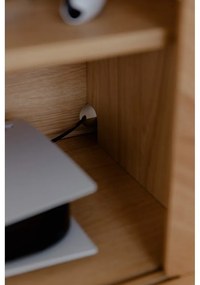 Natúr színű tölgyfa tálalószekrény tolóajtóval 135x73,5x48 cm Italic – UMAGE