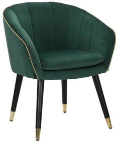 PARIS II zöld és fekete bársony fotel