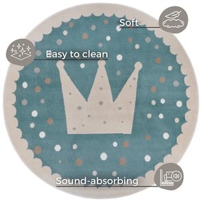 Kék gyerek szőnyeg ø 100 cm Crown – Hanse Home