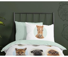 Egyszemélyes-hosszabbított pamut gyerek ágyneműhuzat 140x220 cm Young Animals – Good Morning