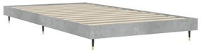betonszürke szerelt fa ágykeret 100 x 200 cm