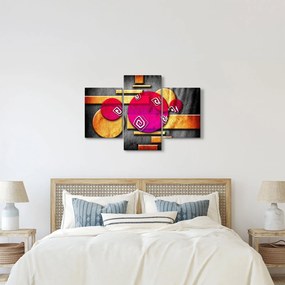 Absztrakt kép történelmi szimbólumokkal (90x60 cm)