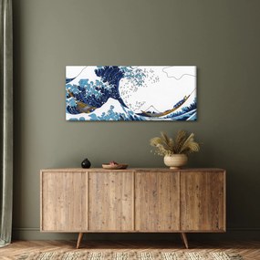 Kép - japán rajz, hullámok (120x50 cm)