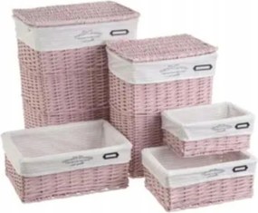 5 db-os fonott kosár szett Casaseleccion rózsaszín tároló