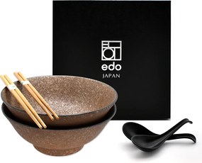 2 db-os tál szett kanállal és pálcikákkal- Ramen Odo 22 cm Box