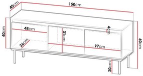 TV szekrény Gelean 3D (fekete + arany) . 1106217