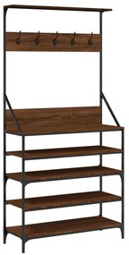 barna tölgy ruhafogas cipőpolccal 90x34x184 cm