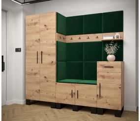Előszobabútor Amanda 1 (artisan tölgy + zöld). 1085863