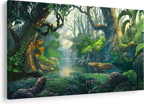 Kép - Egy trópusi erdő illusztrációja (90x60 cm)