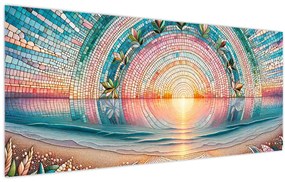 Kép – Naplemente mozaik (120x50 cm)
