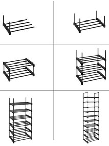 ALVORO cipős szekrény, fekete