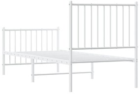 fehér fém ágykeret fej- és lábtámlával 80x200 cm