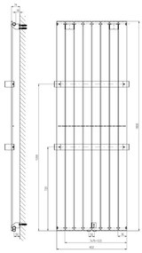 Sapho - Fürdőszobai radiátor COLONNA 1205W/230V 60x180 cm ezüst