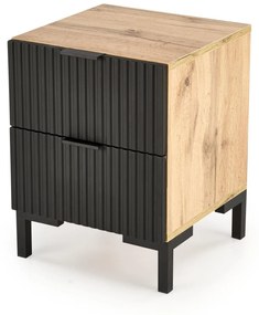Éjjeliszekrény Nelina (craft tölgy + fekete). 1092487