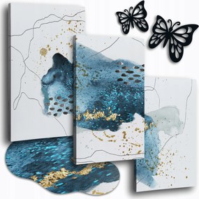 Vászonkép 120x50 cm Nappali Képek Modern Kék Arany Nagy