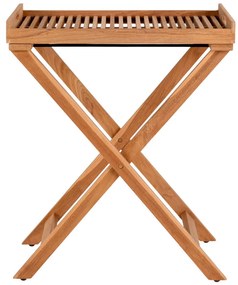 Rendo tálcás kisasztal, teak fa, natúr, 60x40x70 cm
