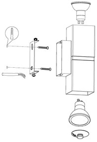 Eglo 95377 - LED Fali lámpa PASSA 2xGU10-LED/4W/230V