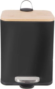 Fekete rozsdamentes acél pedálos szemetes 5 l Black – Orion