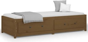 vidaXL mézbarna tömör fenyőfa kanapéágy 90 x 200 cm