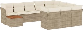 vidaXL 11 részes bézs polyrattan kerti ülőgarnitúra párnákkal