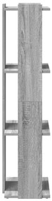 3 szintes szürke sonoma szerelt fa könyvespolc 60 x 30 x 120 cm