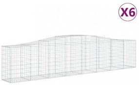 vidaXL 6 db íves horganyzott vas gabion kosár 400x50x80/100 cm