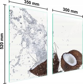 Üveg Konyhai Védőlap 65x52 Kókusz