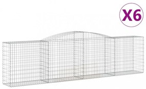 6 db íves horganyzott vas gabion kosár 400x50x100/120 cm