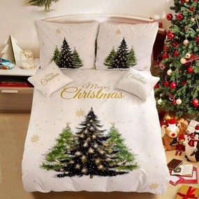 3 részes ágyneműhuzat Polycotton Christmas gold 200x140cm+90x70cm TiaHome