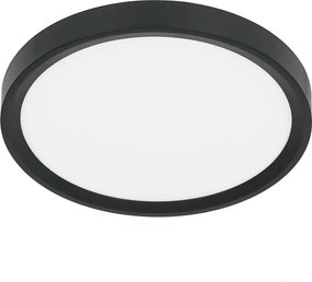 Kerek kis plafon Maq 18W 23 cm kerek folyosóra fekete