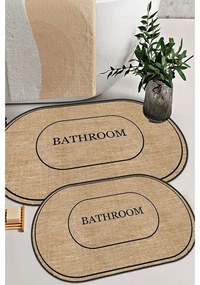 Fekete-barna fürdőszobai kilépő szett 2 db-os 60x90 cm Jute Look – Mila Home