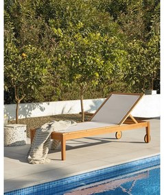 Caterin bézs eukaliptuszfa kerti napozóágy - Kave Home