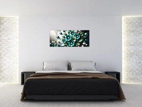 Kép - 3D türkiz virágok (120x50 cm)