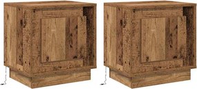 vidaXL Éjjeliszekrény 2 pcs Öreg fa 44 x 34,5 x 45 cm Faanyag