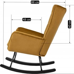 Hintafotel mustársárga bársony kárpittal – JACKSON