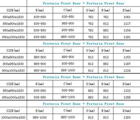 Mexen Pretoria DUO zuhanykabin 85x95cm, 6mm üveg, króm profil-átlátszó üveg, 852-085-095-02-00