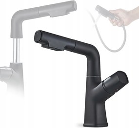 Velaris Mosdó Csaptelep Fekete Mat Modern Kihúzható Kifolyó Csaptelep