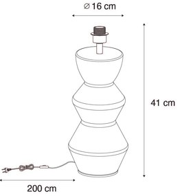 Design asztali lámpa fekete kerámia 16 cm árnyékoló nélkül - Alisia