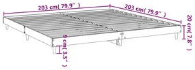magasfényű fehér szerelt fa ágykeret 200 x 200 cm