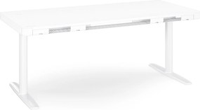 Elektromos ülő-álló íróasztal fiókkal és Qi vezeték nélküli töltővel fehér, 1600 mm: ELLIS