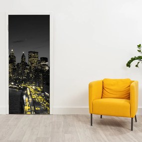 Fotótapéta ajtóra - Éjszakai metropolisz (95x205cm)