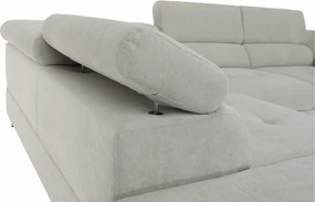 Ülőgarnitúra tárolóhellyel, világosszürke, szövet, balos, BUTON R