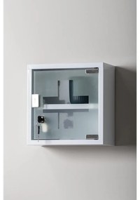 Fehér fém fali gyógyszeres szekrény 12x25 cm – PT LIVING