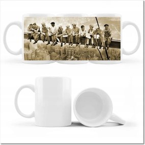 Ebéd nyomott mintás bögre Szépia magasságban