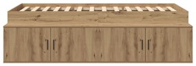 tároló ágykeret kézműves tölgy 90x200 cm